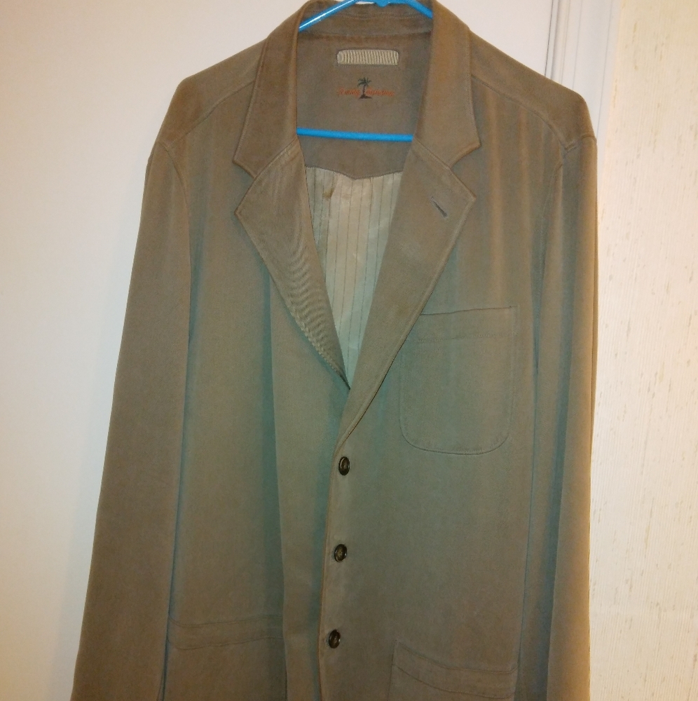 Tommy Bahama 100%Silk Jacket Men's szXL olive